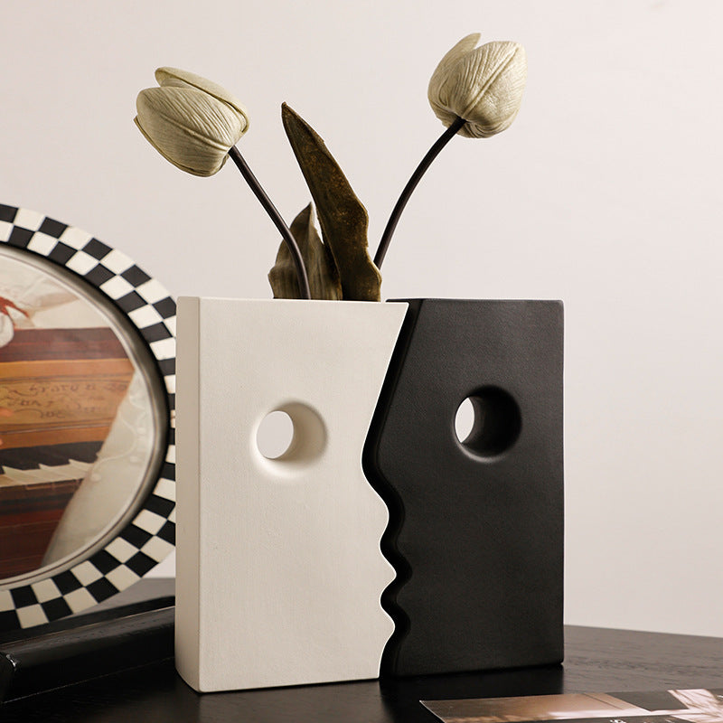 Ceramic Simple Human Face Vase Decoration Living Room