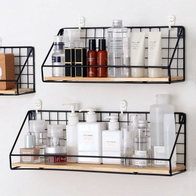 Creative Wall Shelf Storage Basket Free Perforated Hanger