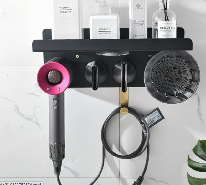 Hair Dryer Bracket Punch-free Rack Hair Dryer Storage Rack Hair Dryer Double Wall Rack