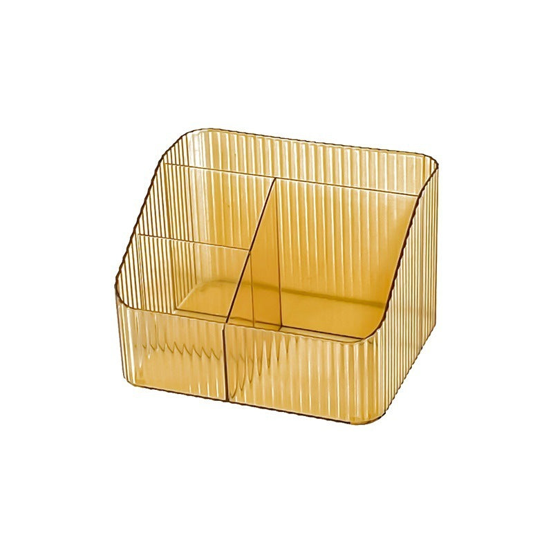 Transparent Trapezoid Desktop Stationery Storage Box