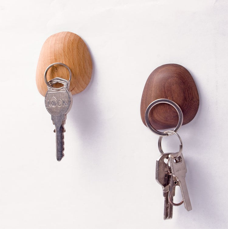 Walnut Wood Key Wall Sticker Hook