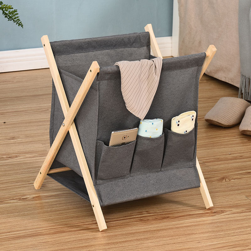 Cloth folding solid wood for dirty clothes baskets