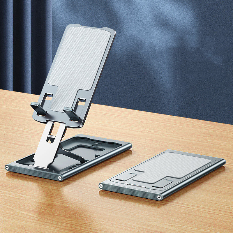 Compatible with Apple, Aluminum Alloy Phone Holder Foldable Desktop Ipad Tablet Holder Slim Metal Phone Holder