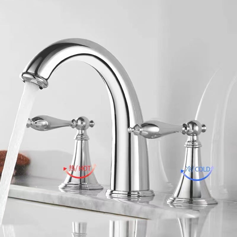 French Retro Three-hole Faucet Bathroom