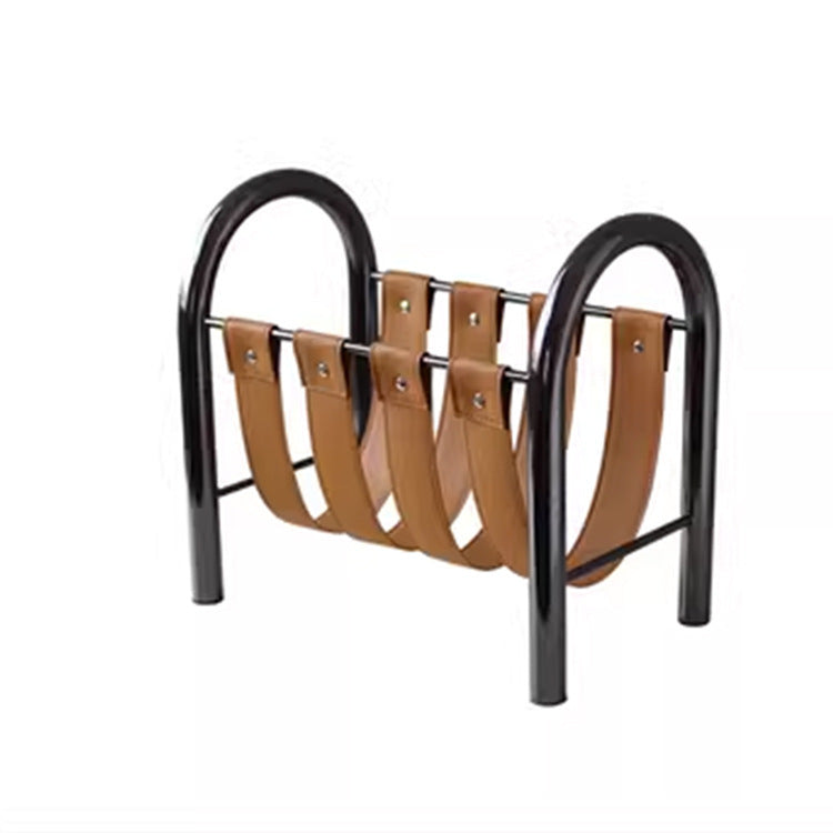 Modern Light Luxury Metal Leather Magazine Rack Home Sample Room Decorations