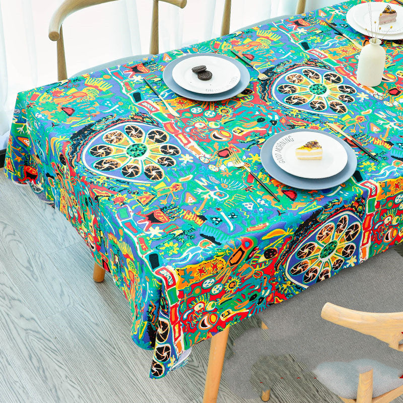 Tablecloth Printed Cotton Linen Table Cloth Rectangle