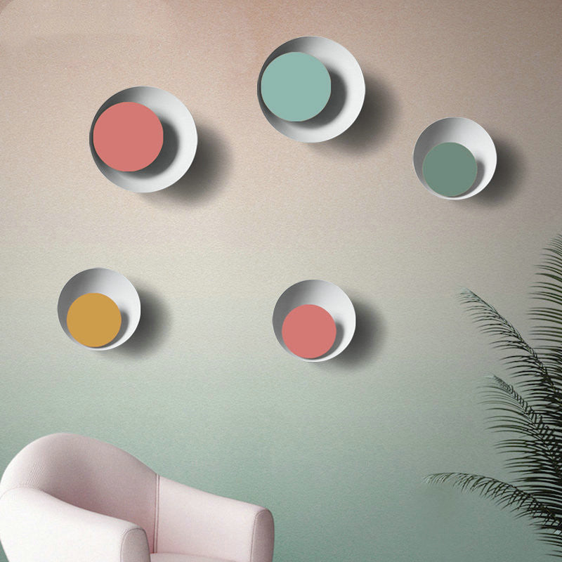 Colorful round Macaron eclipse wall lamp