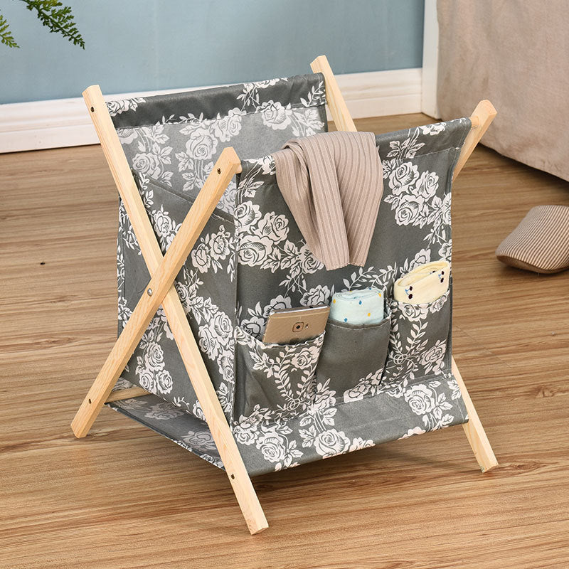 Cloth folding solid wood for dirty clothes baskets