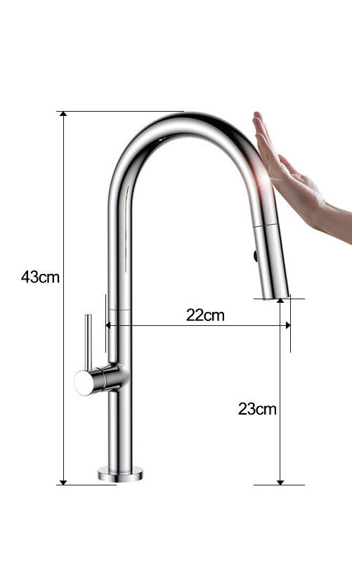 Touch-sensitive Kitchen Hot And Cold Pull Faucet