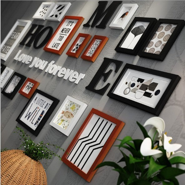 Solid Wood Photo Frame Photo Wall Creative Combination Wall