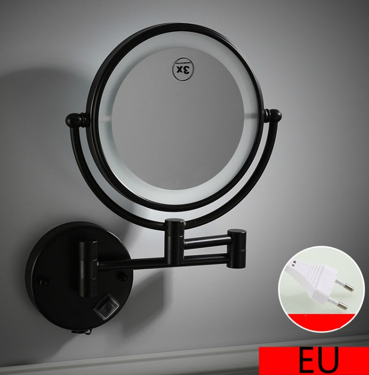 Folding hotel LED makeup mirror with light