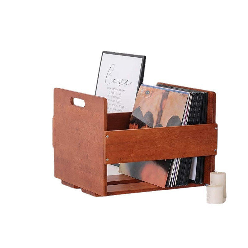 Bamboo Vinyl Rack Record Storage Basket