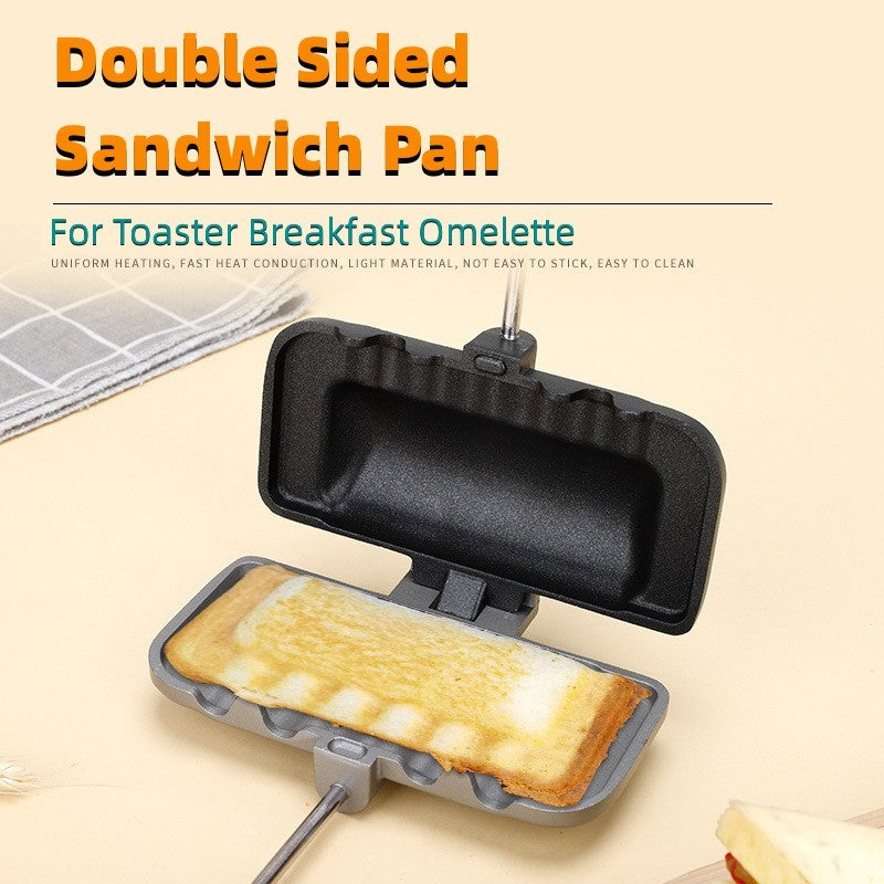 Poêle à sandwich double face Poêle à frire pliable antiadhésive pour pain grillé Machine à petit-déjeuner Machine à crêpes