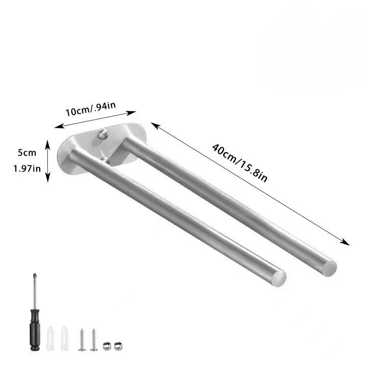 304 Stainless Steel Towel Bar Punch-free Storage