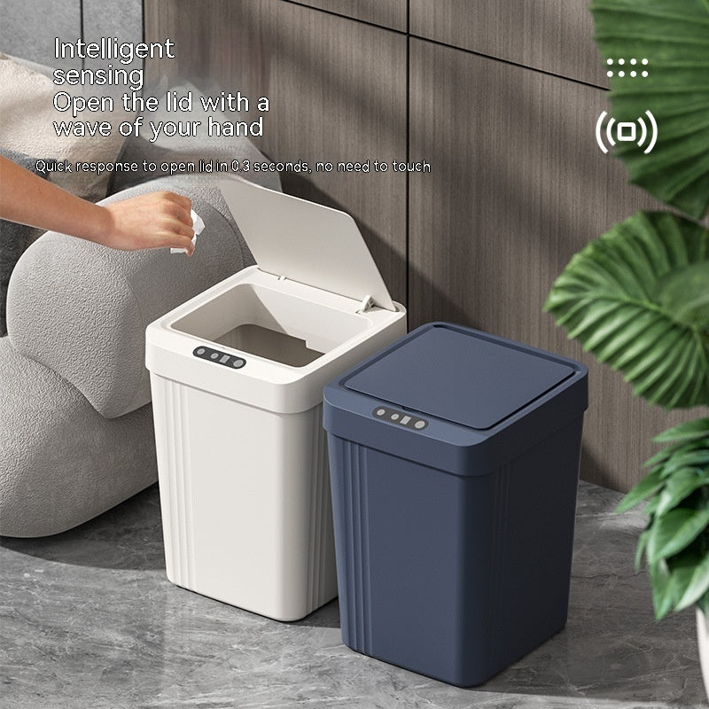 Kitchen Living Room Waterproof Automatic Smart Induction Trash Can With Lid