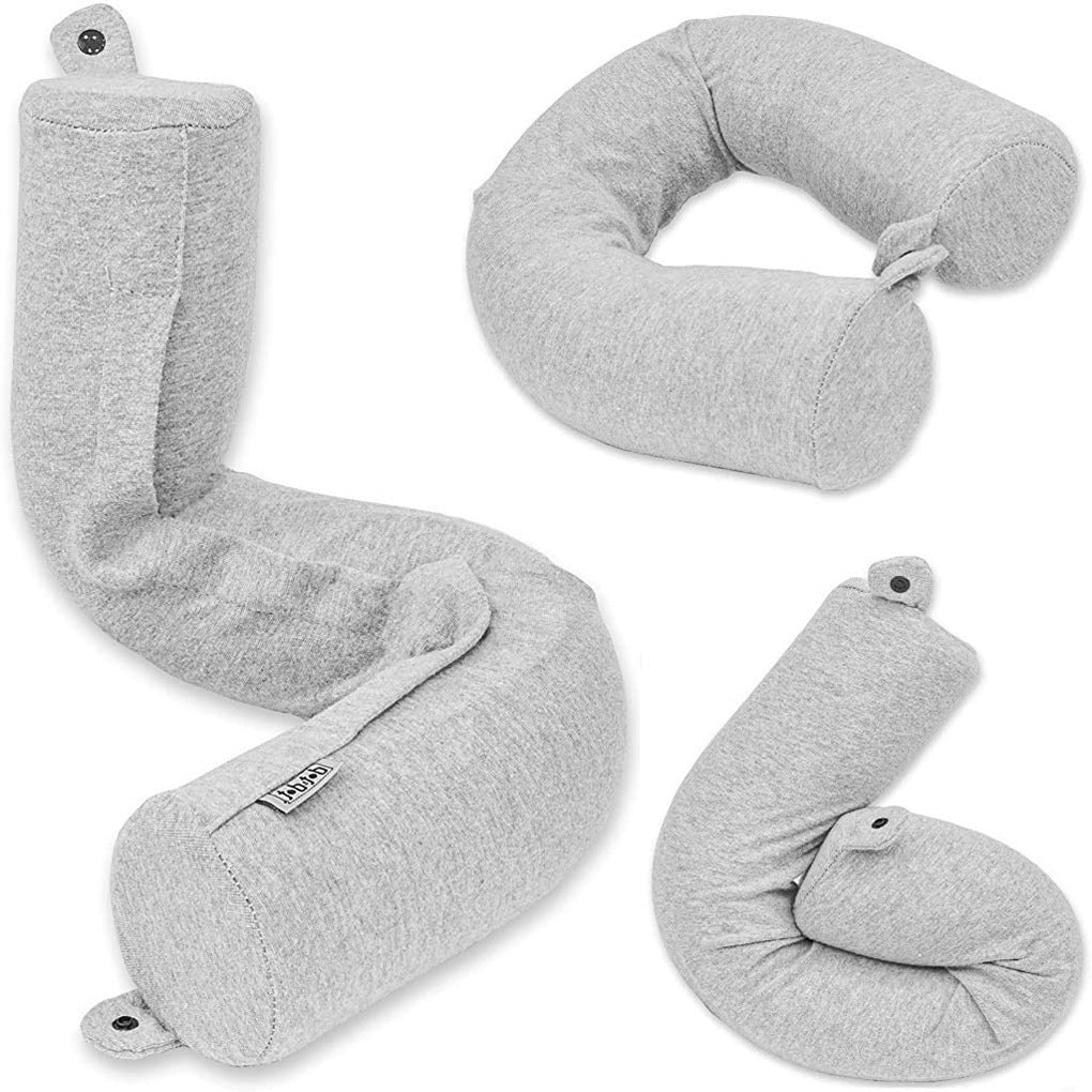 Memory Foam Travel Pillow Adjustable Bendable U-Shaped Pillow For Neck Chin Lumbar And Leg Support Neck Pillow Grey