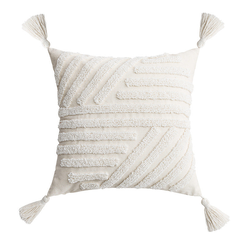 Nordic Modern Light Luxury Tufted Tassel Pillowcase