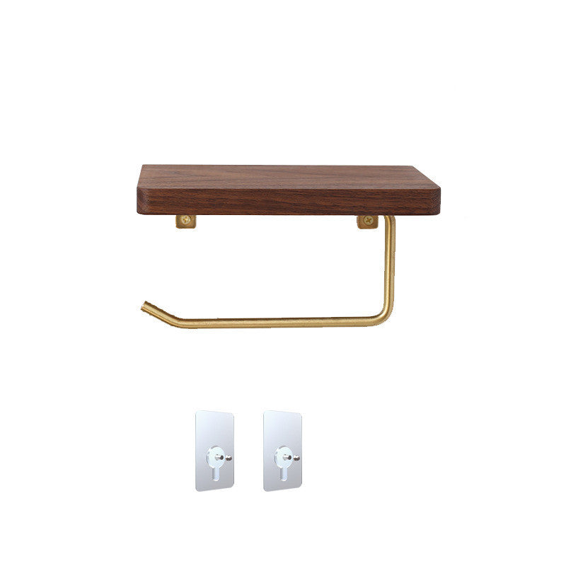 Toilet Creative Walnut Paper Roll Holder Without Perforation