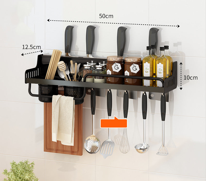 Punch-free Kitchen Rack Wall-mounted Multifunctional Chopsticks And Knife Rack Storage Rack