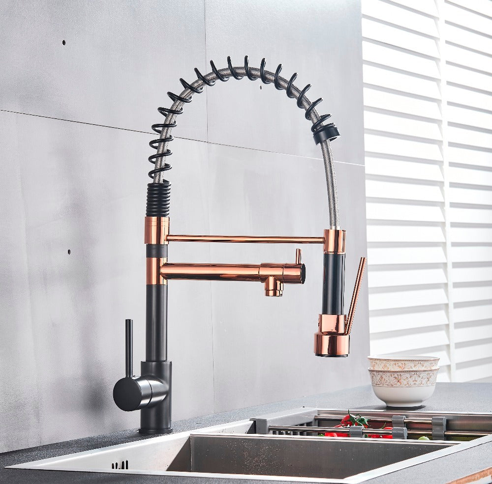 Full Copper Pull-out Kitchen Faucet