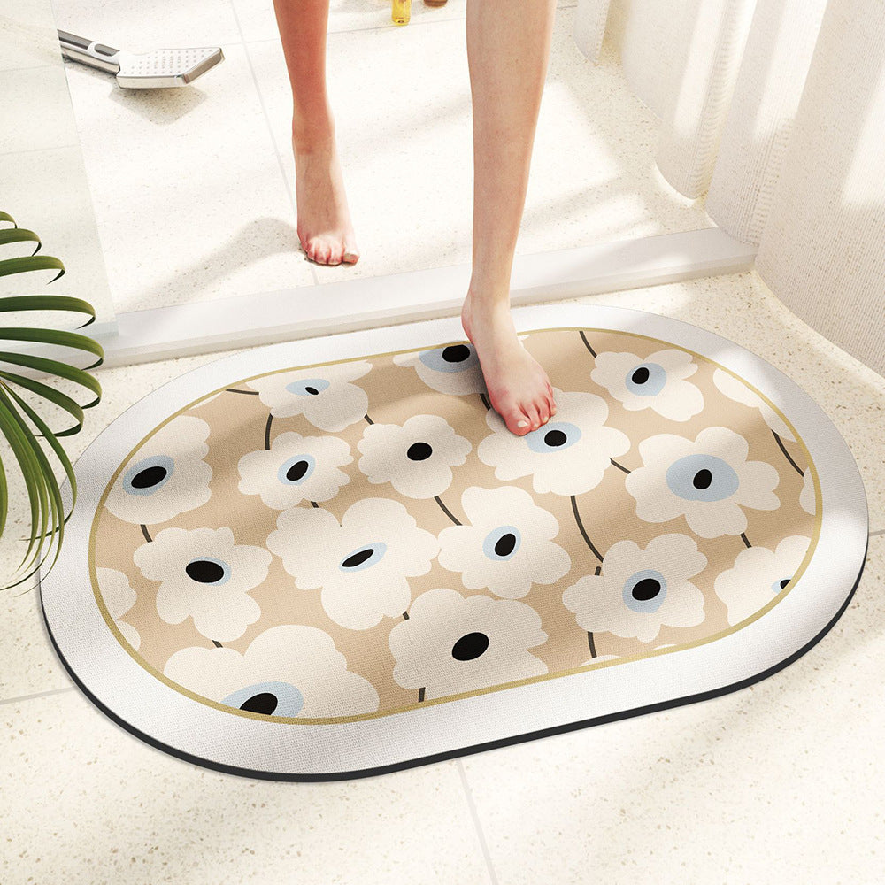 Tapis de sol absorbant antidérapant en diatomite pour salle de bain