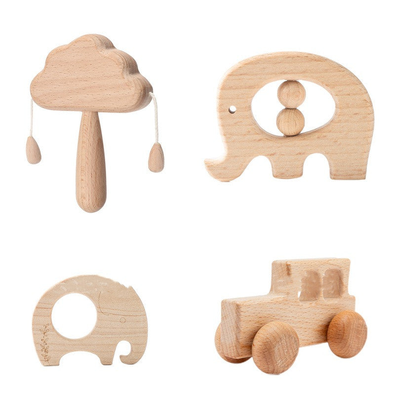 Wooden Cloud Rattle Set Infant Montessori Early Education Toys