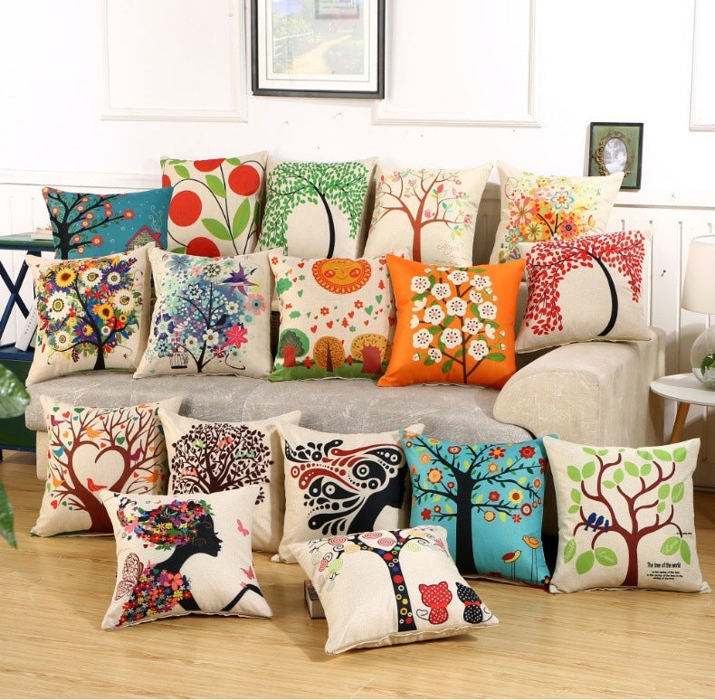 Fabric Decoration Supplies Car Gift Linen Printed Pillows Bedside Cushion Couch Pillow