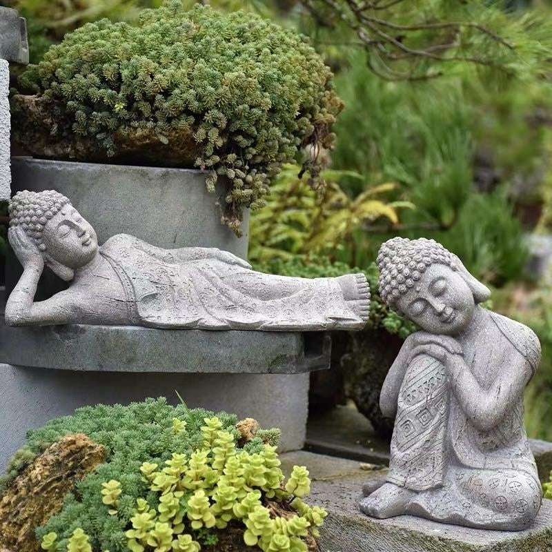 Harz Zen Buddha Statue Blumentopf Hof Landschaft Balkon Layout Garten Dekoration