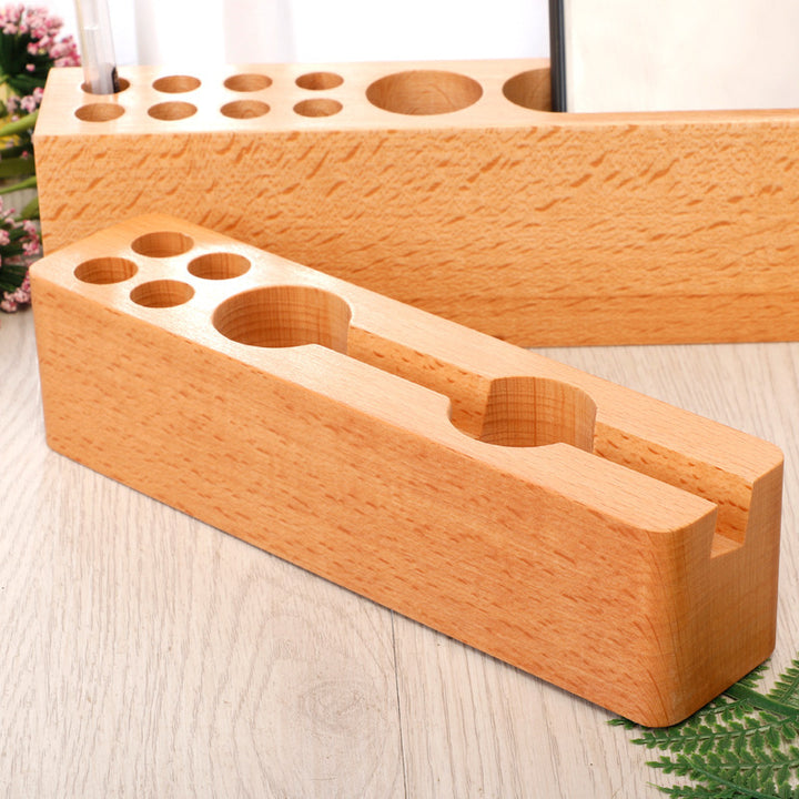 Porte-stylo de rangement multifonctionnel créatif en bois massif