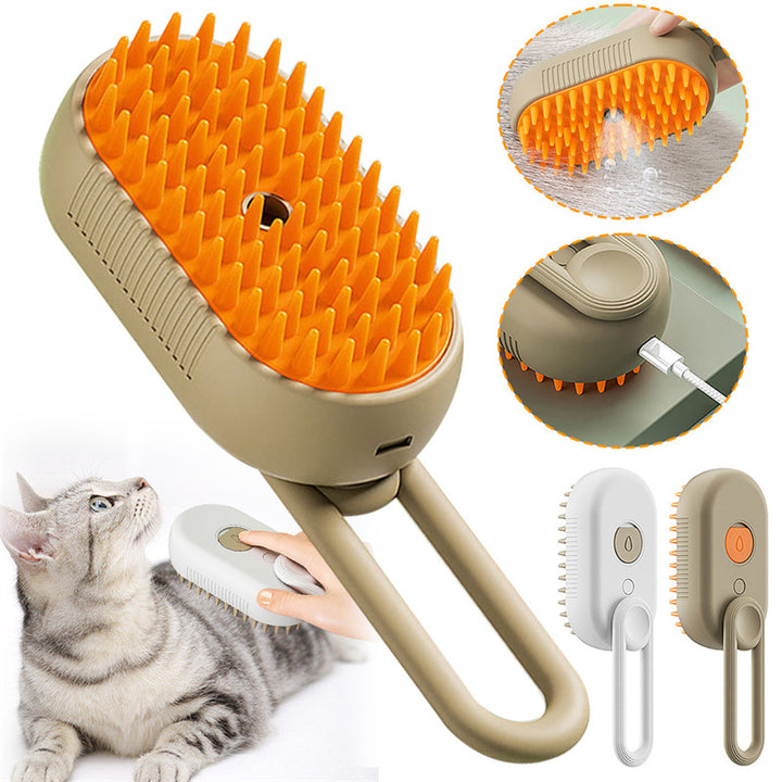 Brosse à vapeur pour chat Brosse à vapeur pour chien 3 en 1 Brosse à poils de chat à pulvérisation électrique pour massage Peigne de toilettage pour animaux Peignes d'épilation Produits pour animaux de compagnie