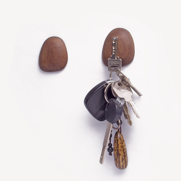 Walnut Wood Key Wall Sticker Hook