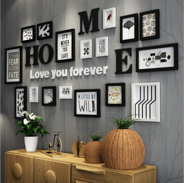 Solid Wood Photo Frame Photo Wall Creative Combination Wall