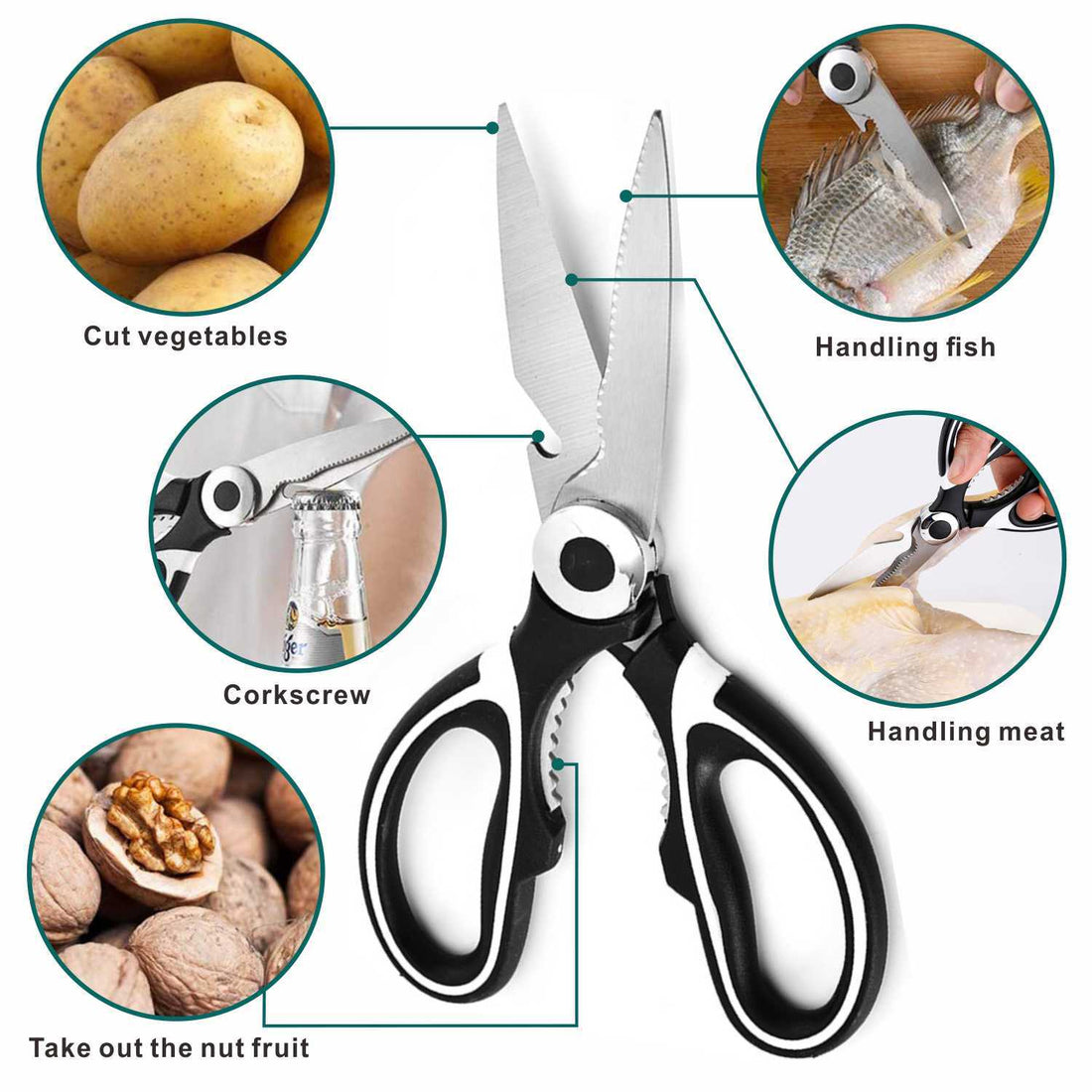 Scissors Kitchen Scissors Stainless Steel Household