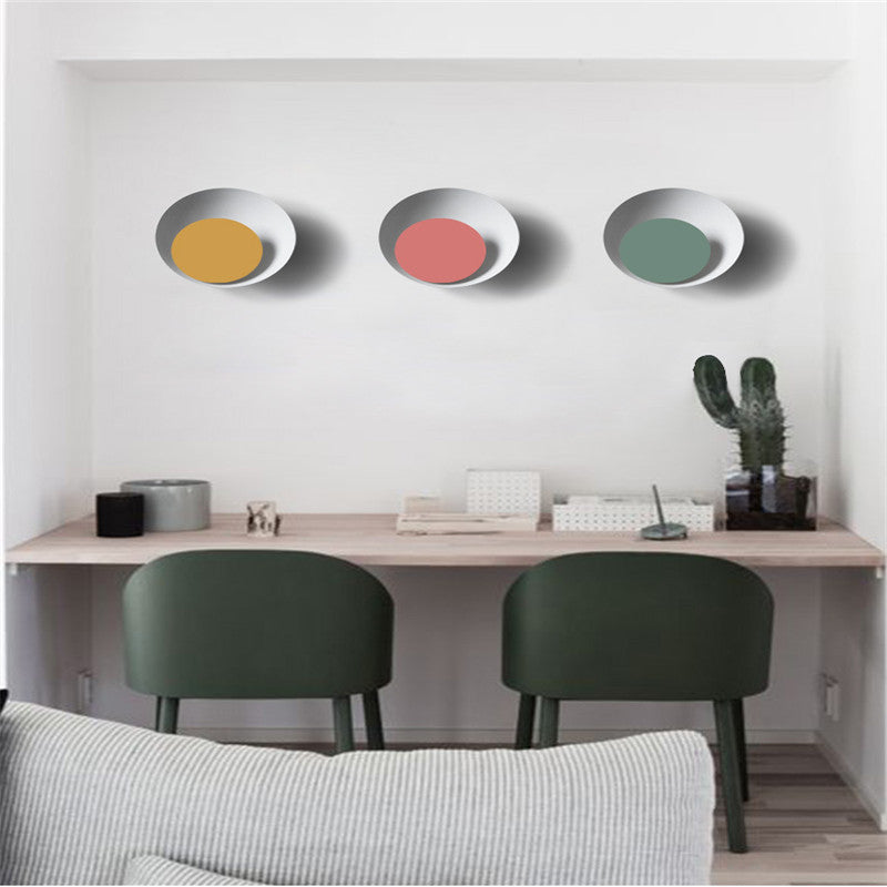 Colorful round Macaron eclipse wall lamp