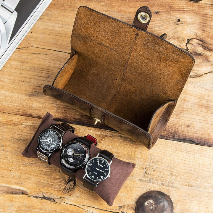 Retro leather watch boxes