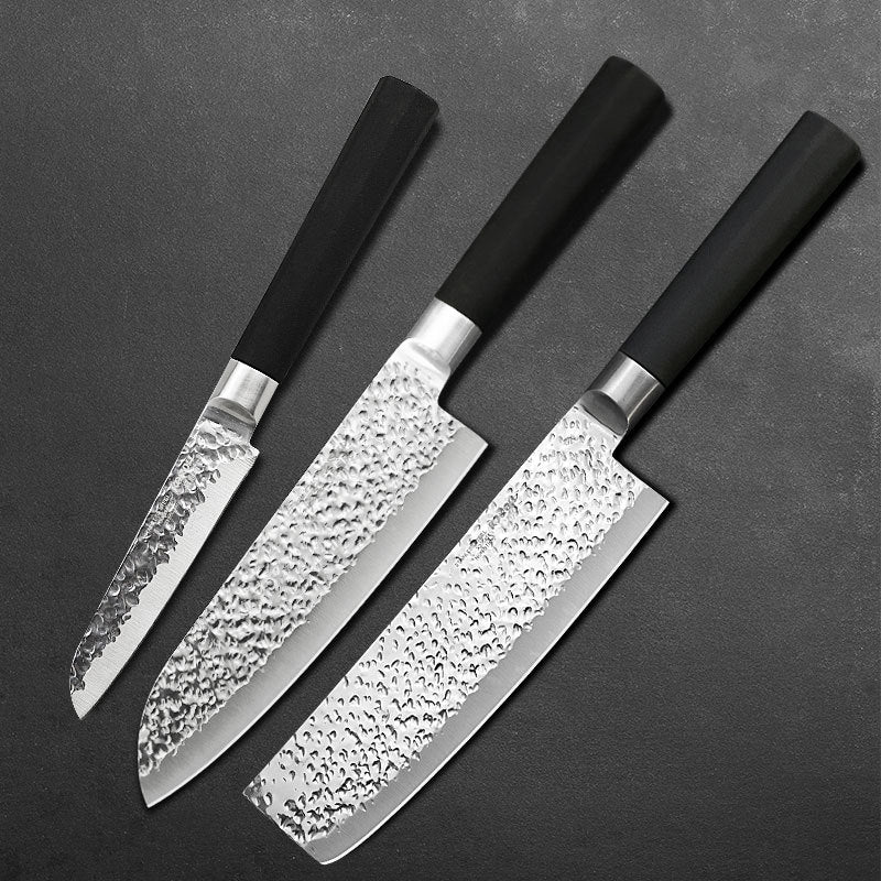 Rubber non-slip handle kitchen chef knives