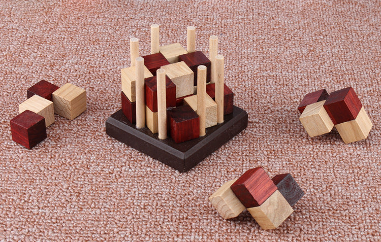 Eight-pillar Building Blocks Wooden Educational Toys