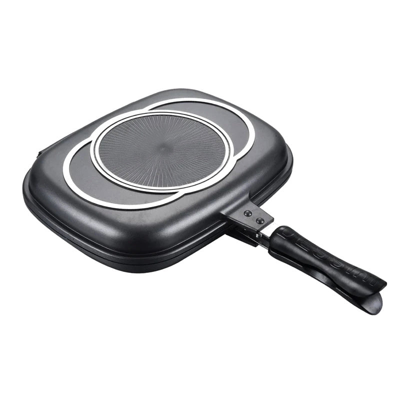 Portable And Durable Double-sided Grill Pan For Frying