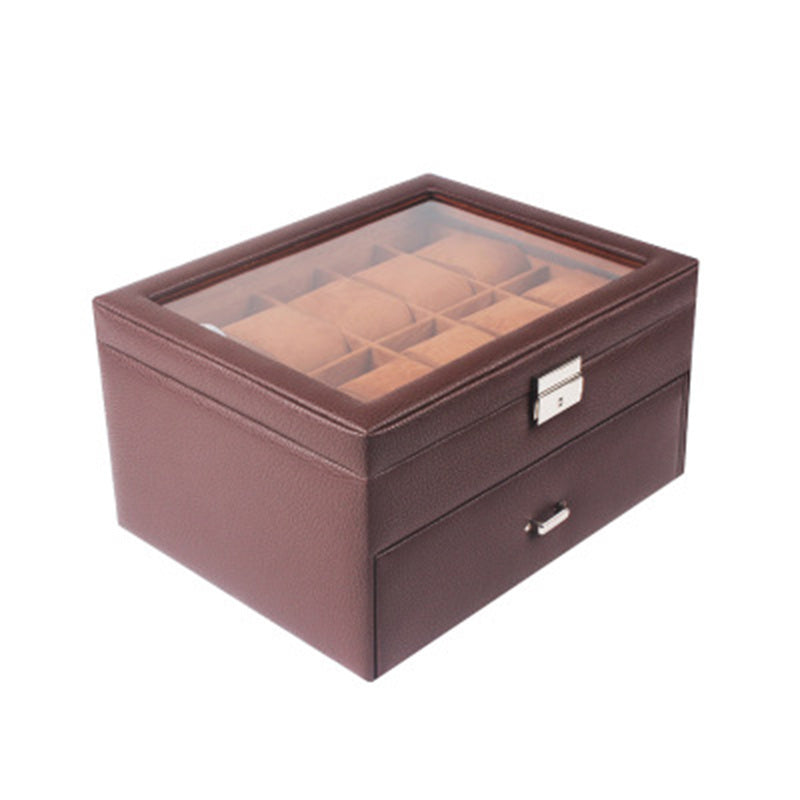 PU leather window watch jewelry storage box