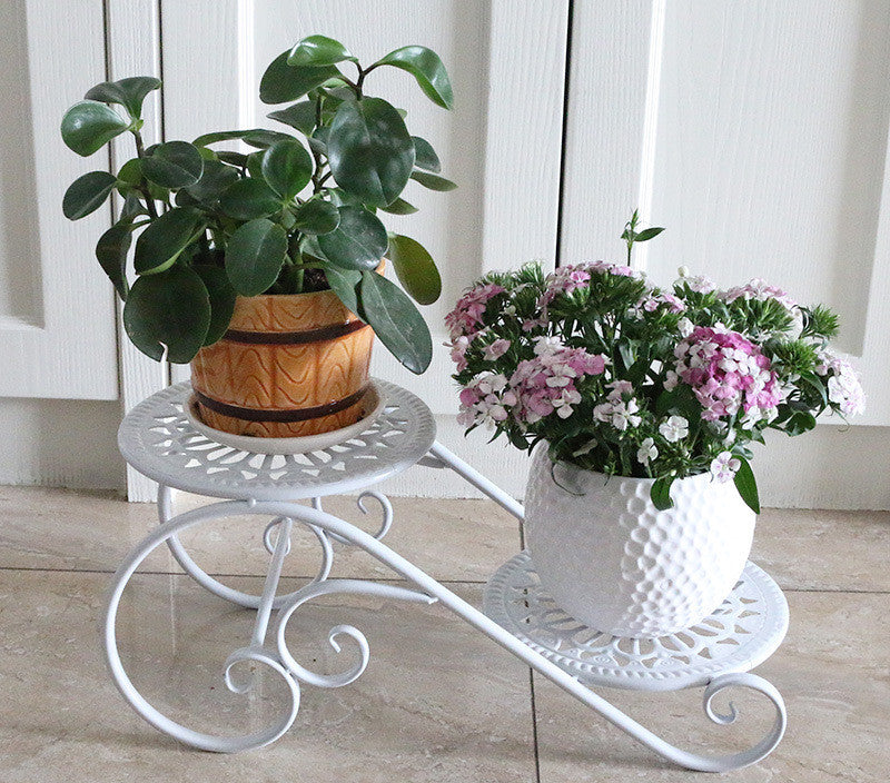 Iron Flower Shelf Balcony Living Room Flower Pot Stand Succulent Bay Window Plant Stand