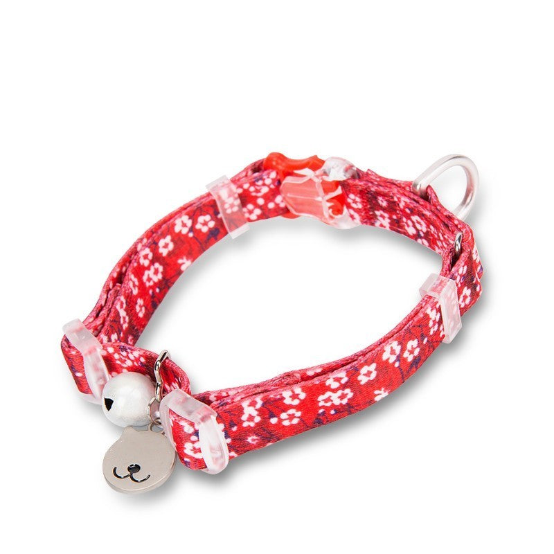 Pet Cat Brand Bell Fragmented Flower Collar