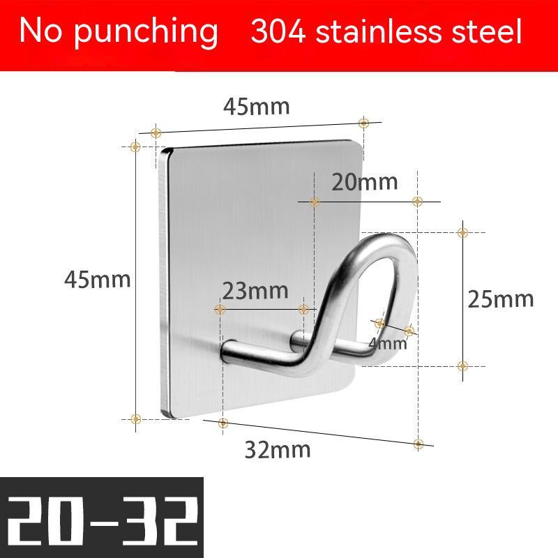 Strong Adhesive Punch-free 304 Stainless Steel Hook