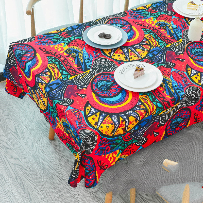 Tablecloth Printed Cotton Linen Table Cloth Rectangle