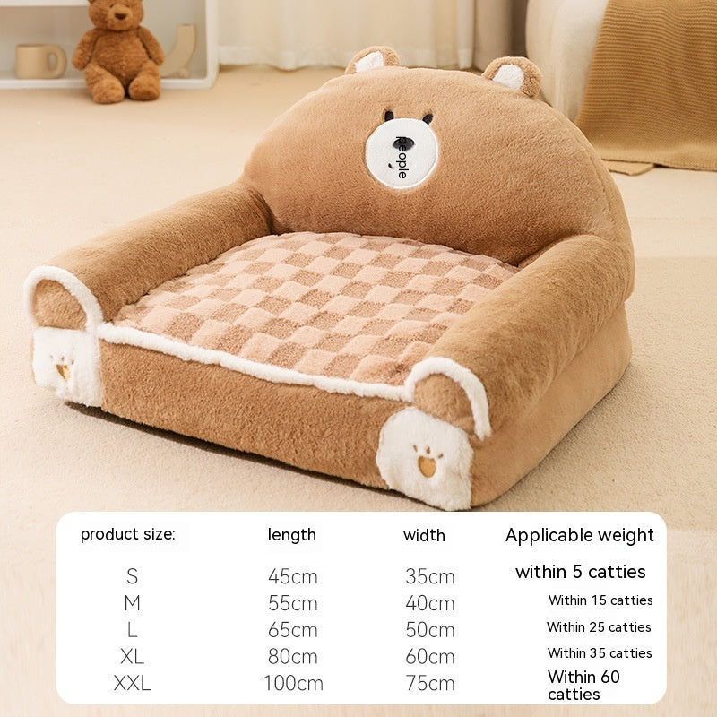 Small And Medium-sized Dogs Teddy Bichon Winter Warm Dehaired Angora Dog Bed Cat Sofa