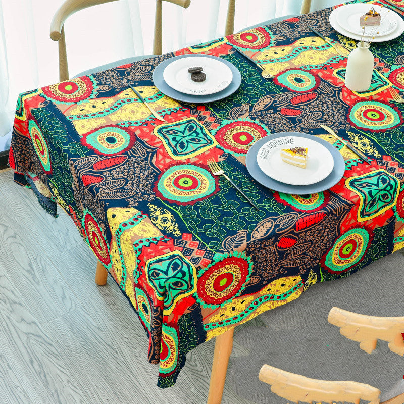 Tablecloth Printed Cotton Linen Table Cloth Rectangle