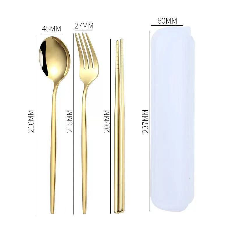 Portable Stainless Steel Chopsticks Spoon Fork Tableware Set