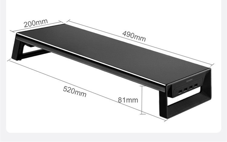 Computer Monitor Increase Rack USB Storage Base