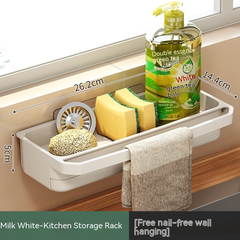 Rag Drain Rack Kitchen Sink Storage Shelf