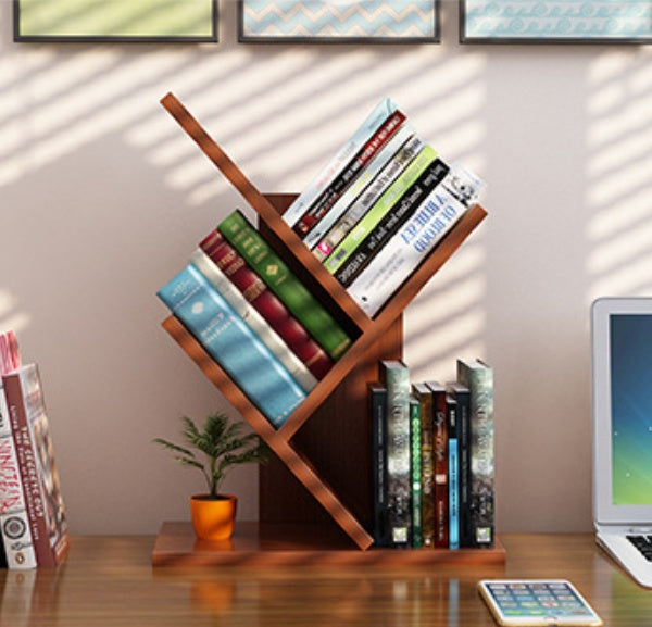 Simple shelf for desktop tree bookshelf