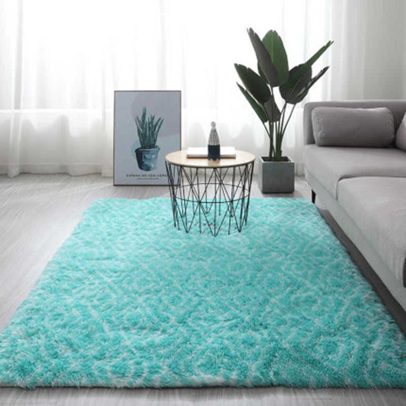 Long hair tie-dyed gradient carpet living room bedroom